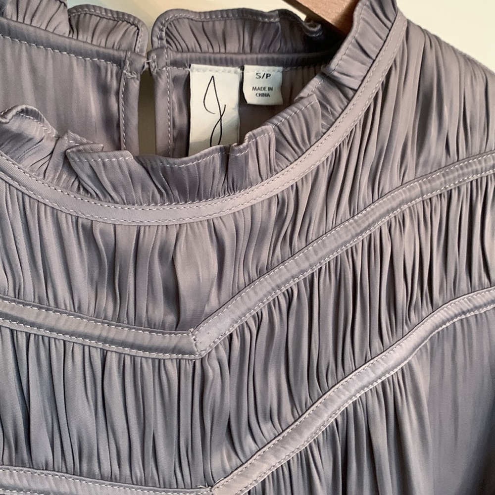 Joie Soft Pearl Grey Mauve Satin Flutter Sleeve B… - image 2